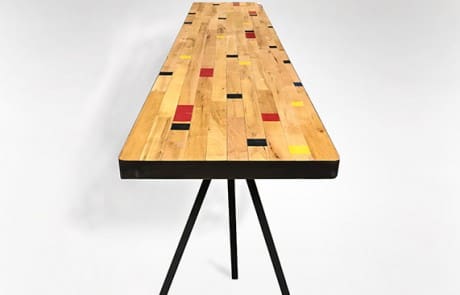 Reclaimed Maple Gym Floor – Metal Edge Reclaimed Maple Gym Floor - Metal Edge