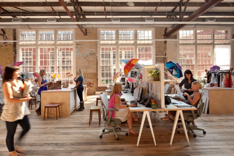 Reclaimed Materials inside Free People Office