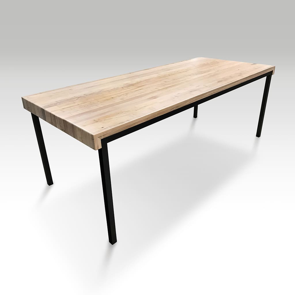 Reclaimed Factory Maple Table Drop Edge Top