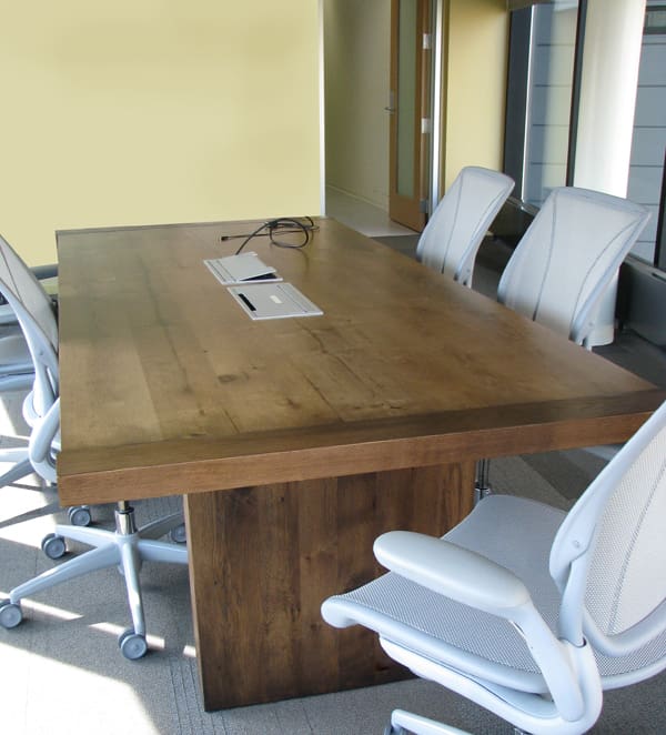 Reclaimed Oak Panel Leg Conference Table