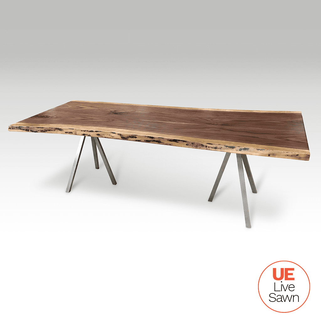 Walnut Live Edge Slab Table - Side View