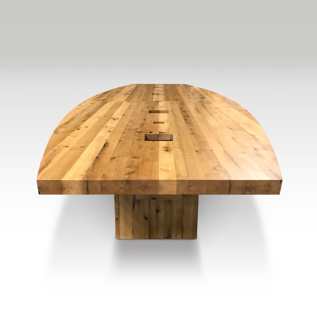 Boat Shaped Oak Table - Side View