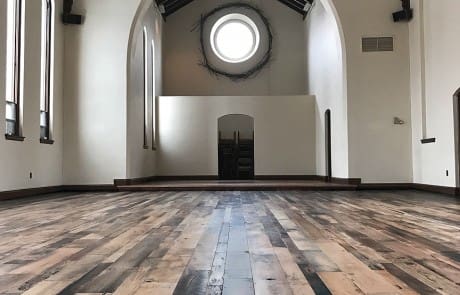 Mixed Hardwood Flooring at The Refuge for the Arts in Appleton Mixed Hardwood Flooring at The Refuge for the Arts in Appleton
