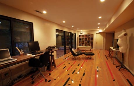 Reclaimed Gym Floor in Residence Reclaimed Gym Floor in Residence