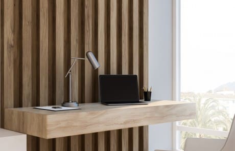 White Oak Slatted Wall Panels Office