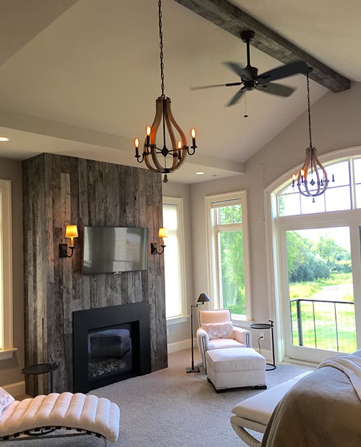 Cladded Fireplace in Master Bedroom Cladded Fireplace in Master Bedroom