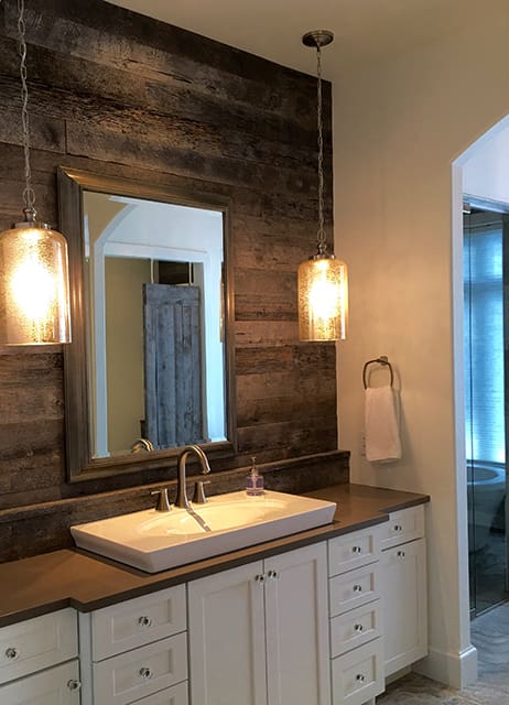 Cladding Behind Vanity in Madison Residence Cladding Behind Vanity in Madison Residence