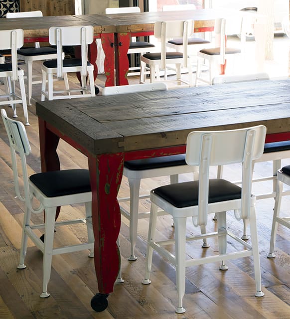 Main Floor Tables_closeup_email Main Floor Tables inside Lucille Restaurant in Madison