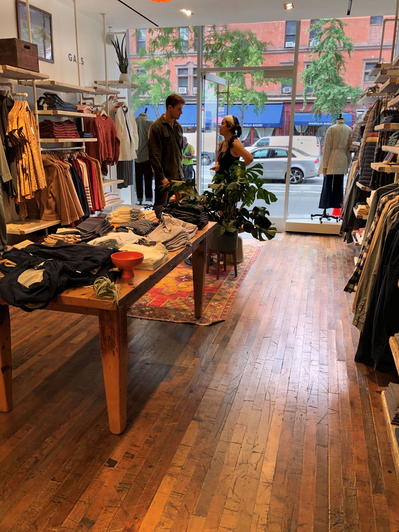 Reclaimed factory maple at Marine Layer NYC