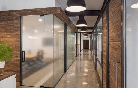 Tobacco Lath Installed in Office Hallway