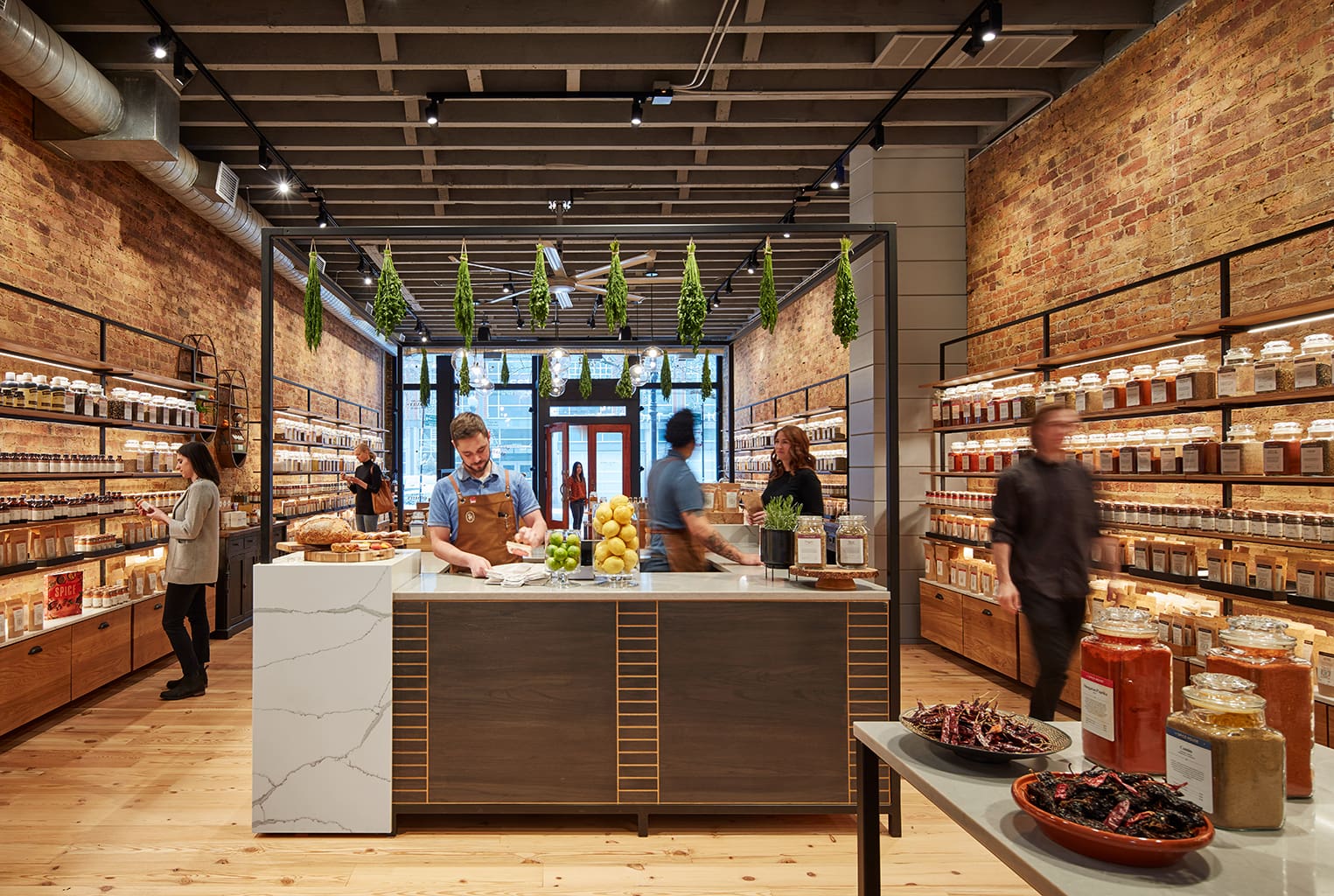 Reclaimed Materials inside Chicago's Spice House
