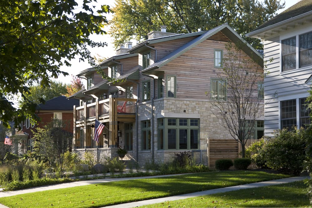 Redwood Siding on Chicago Eco Suburban Residence Redwood Siding on Chicago Eco Suburban Residence
