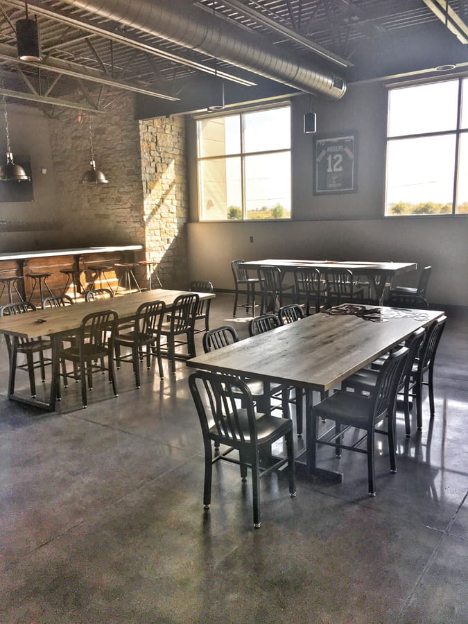 Wright Base Tables with Reclaimed Tops Inside Office Break Room Wright Base Tables with Reclaimed Tops Inside Office Break Room