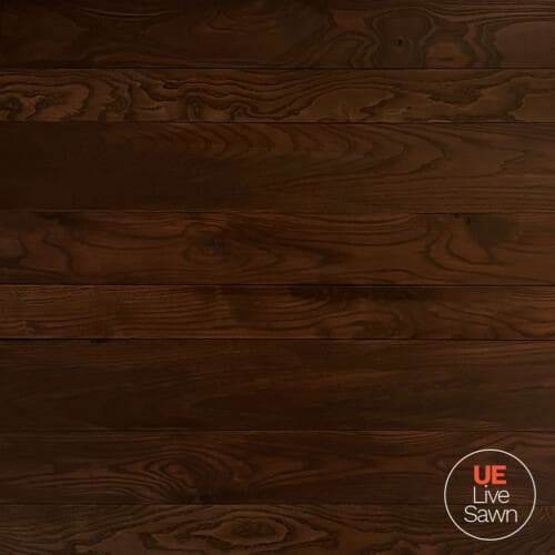 live sawn ash urban wood cladding finished with deep brown