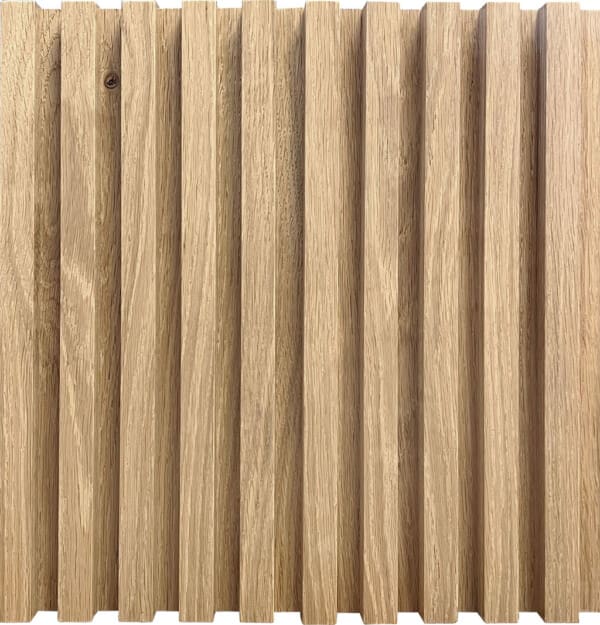 White Oak Solid Classic Slat Wood Wall with Matte Clear Finish Swatch