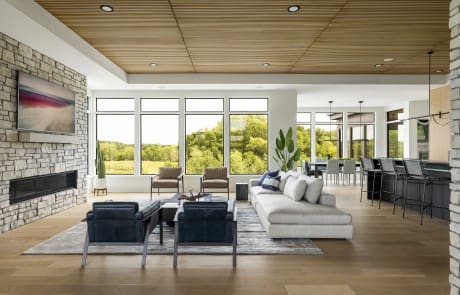 Classic Slat Wood Ceiling Panels White Oak Residence