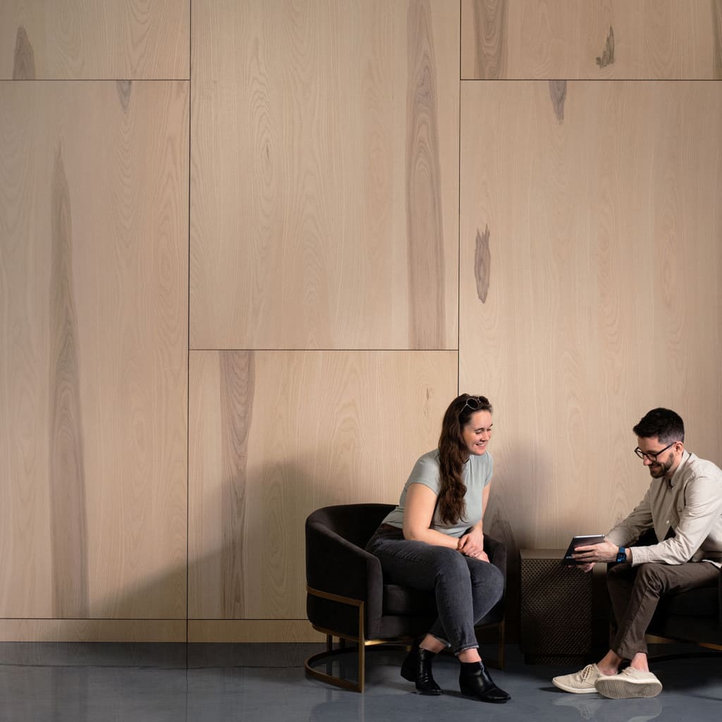 UE Live Sawn Ash Veneer Paneling Installation