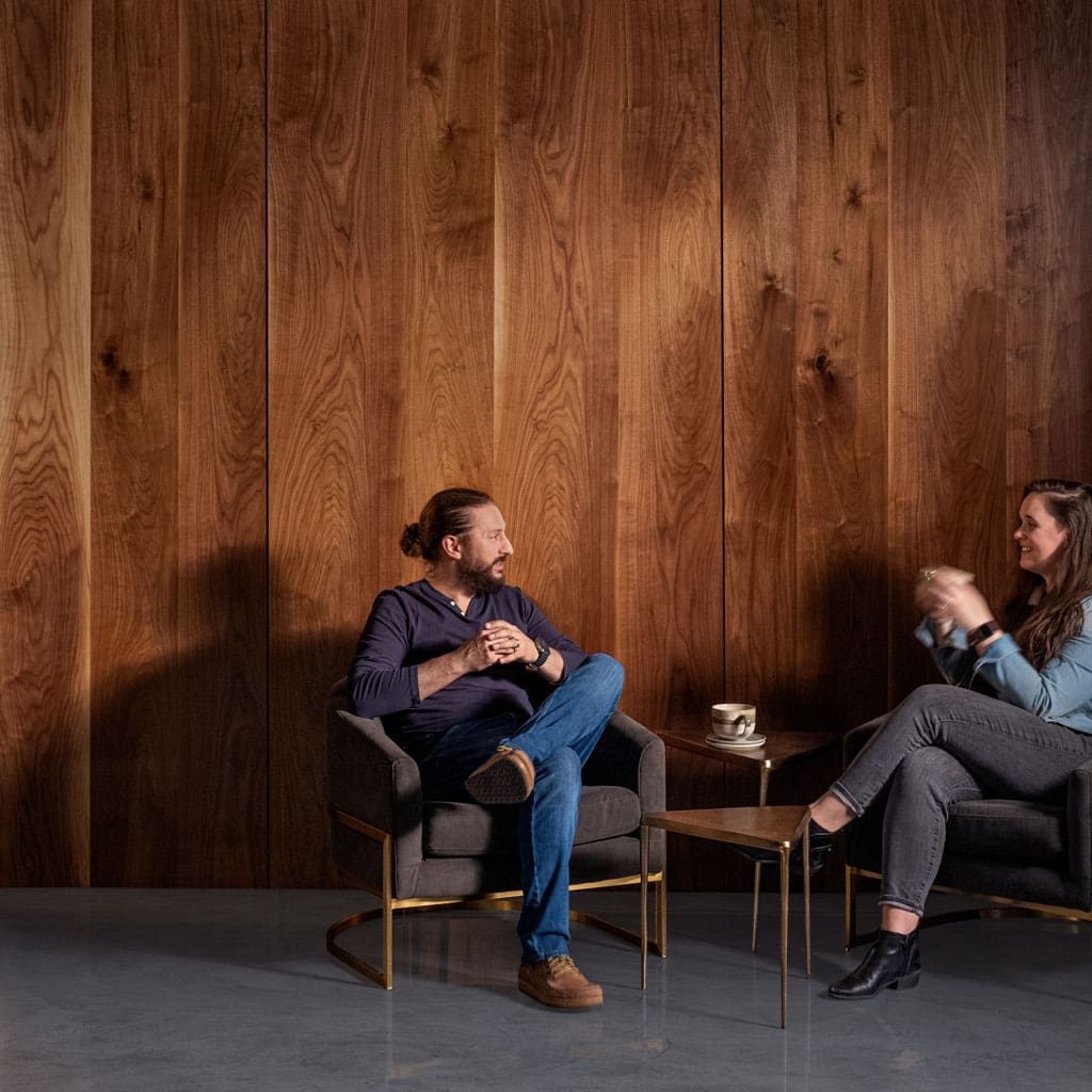 UE Live Walnut Veneer Paneling Installation