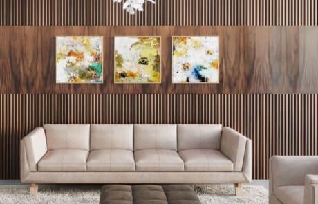 Torus Walnut Slatted Wall Panels with Companion Veneer