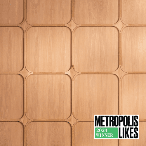 Urban Evolutions wins Metropolis Likes award for Dimant Medallion wood wall paneling.